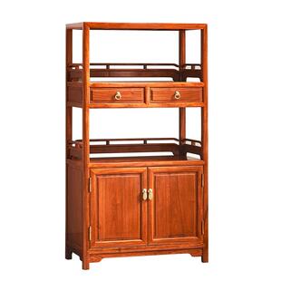 红木家具缅甸花梨木餐边柜茶水柜全实木中式小书架大果紫檀置物架