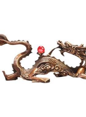 黄铜龙回首复古中式客厅办公区龙