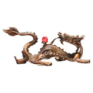 龙摆件纯铜生肖龙五爪金龙汉龙回头龙复古铜龙回首家居客厅办公室