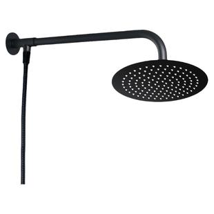 黑色不锈钢明装淋浴大花洒顶喷头横杆固定座莲蓬头出水管支架包邮