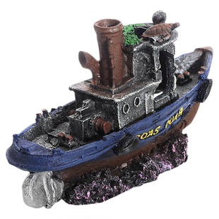 鱼缸仿真沉船潜艇造景摆件树脂装饰品全套餐躲避屋水族箱布景摆设