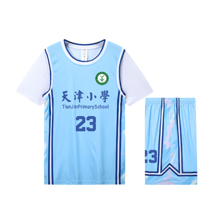 篮球服定制套装男童女儿童比赛队服美式小学生短袖速干假两件球衣