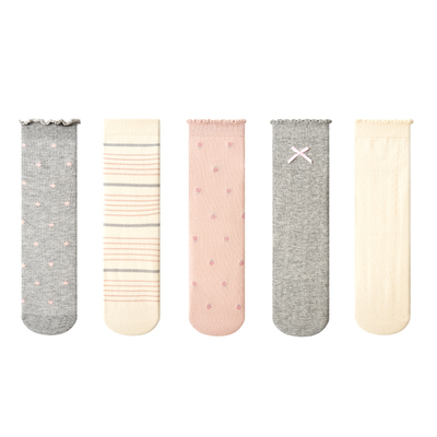 派米芭蕾风碎花花边堆堆袜女夏薄