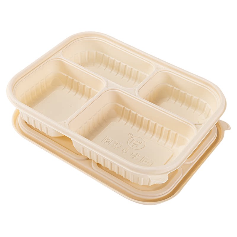餐盘分格大人一次性食品级打包盒可降解快餐盒加厚防漏耐高温饭盒