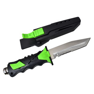 水域救援刀不锈钢潜水割绳工具刀消防野外专用救生钛合金绑腿刀