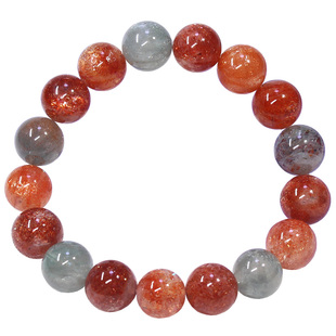 天然阿鲁沙手串女 阿鲁沙金太阳石绿柱石共生手链金草莓单圈礼物