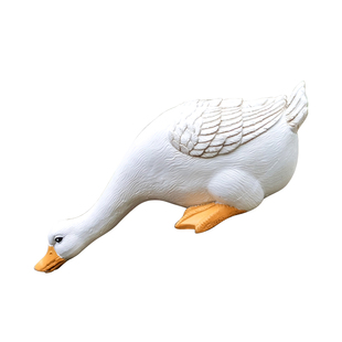 户外仿真动物假山喝水鸭子摆件庭院花园水池鱼池水景吸水造景鱼缸