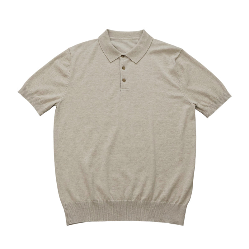 老钱风纯棉短袖针织衫polo夏季男
