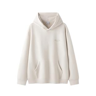 [商场同款]森马连帽卫衣男质感仿麂皮绒2025秋装新款印花绣花上衣