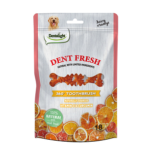 Dentalight狗狗磨牙棒水果维C洁牙棒小型犬清口气洁齿棒柔软零食