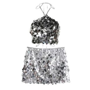 亮片吊带性感上衣辣妹夜店蹦迪女跳舞酒吧gogo点舞服舞台ds演出服