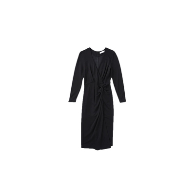 早秋V领开叉轻奢IRO纯色褶皱