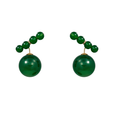 绿玉髓设计轻奢复古新中式耳环