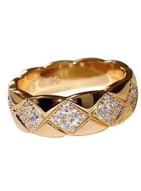 轻奢珠宝小香风菱格戒指