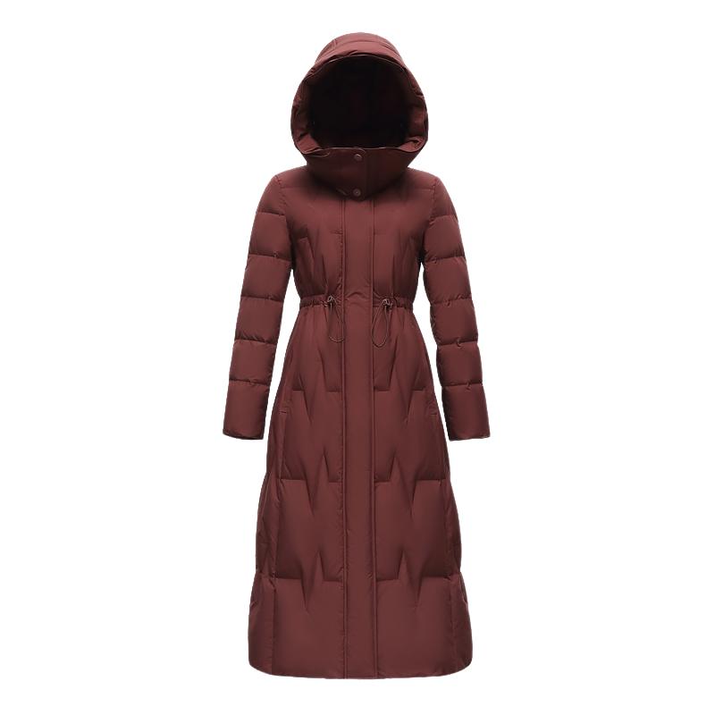 长款羽绒服雪中飞连帽