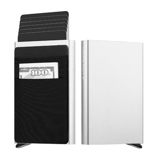 SHIMENGFU金属卡包男式多卡位防盗刷小巧自动弹出式大容量卡女