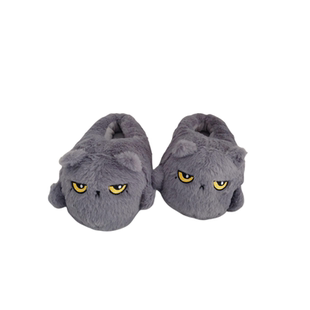 可爱斜眼猫家居室内包跟情侣棉鞋卡通冬季保暖毛绒软底拖鞋月子鞋