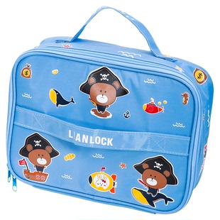 联扣学生两用饭盒便当包儿童手提袋带拉链手拎袋加厚大容量保温包