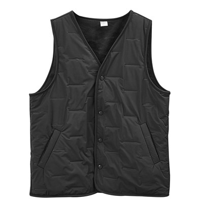 两面穿带兜加绒加厚羊毛马甲女