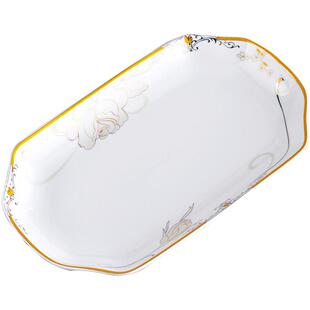 大鱼盘陶瓷家用长方形菜盘蒸鱼盘子装鱼轻奢2025新款商用餐厅创意