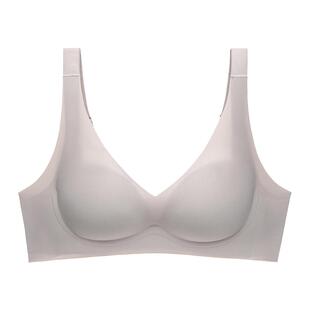 桃花季光面简约无痕内衣女小胸聚拢防下垂收副乳无钢圈调整型文胸