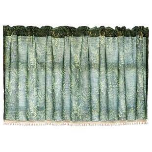 美式复古厨房半帘短帘免打孔窗帘遮挡帘卧室门帘透光不透人田园风