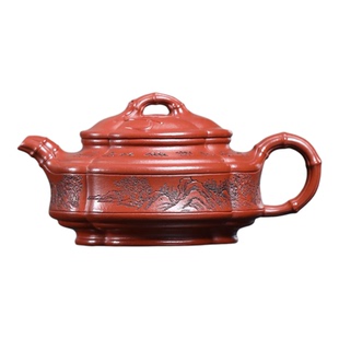 范家壶庄 宜兴紫砂壶名家纯全手工原矿大红袍家用茶具 海棠竹鼓壶