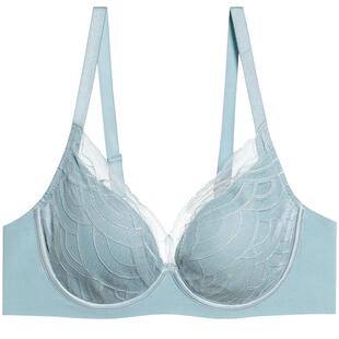 [悬浮杯]爱慕内衣女软支撑薄抗菌大胸显小/隐孔杯小胸聚拢文胸