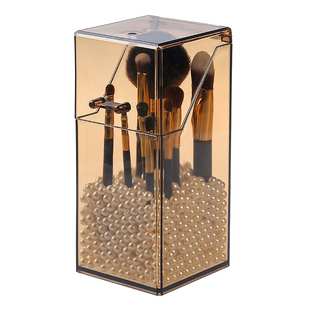 桌面刷筒高级感化妆品收纳盒子梳妆台有盖防尘口红唇釉眉笔置物架