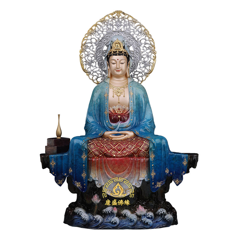 纯铜自在观音佛像保平安家用摆件