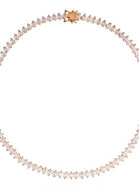 情绪波动轻奢水钻金色锁骨链