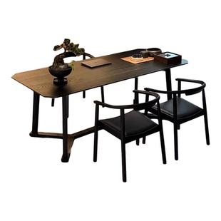 新中式实木茶桌2026新款高端胡桃木家用客厅茶台书房写字办公书桌