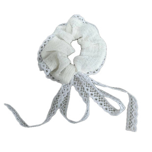 微甜氛围~韩系温柔蝴蝶结大肠发圈女高级感粉色丝带蕾丝飘带发绳