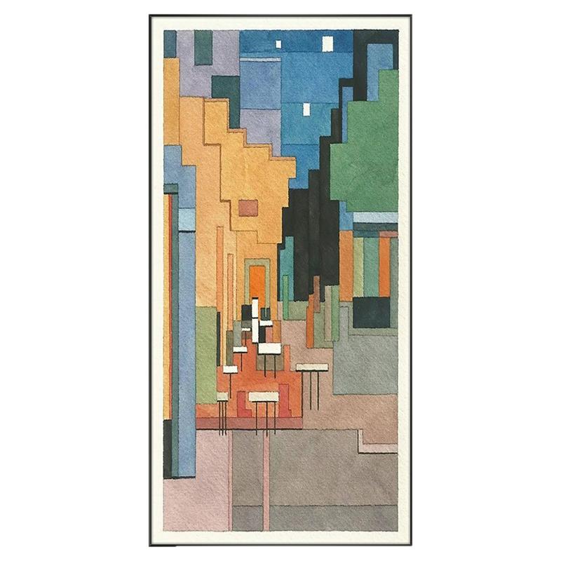 梵高世界名画入户玄关装饰画高级感客厅壁画楼梯走廊过道竖版挂画