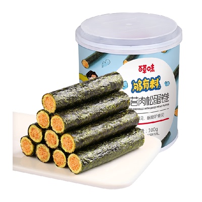 百草味海苔肉松蛋卷休闲零食
