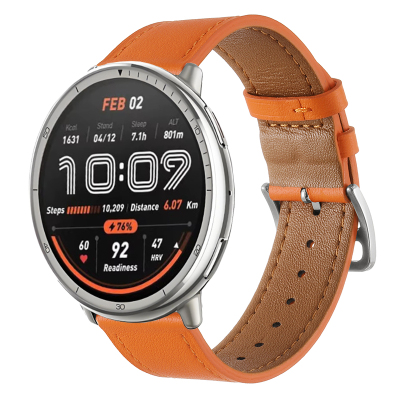 华米balance2手表商务牛皮表带