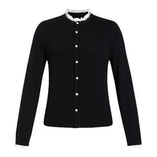 【千金风】珂莱蒂尔细支羊毛气质淑女细支羊毛香风针织衫女