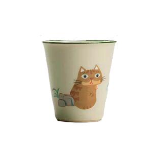 肆造 原创ins可爱喵星人茶具小猫高颜值家用百搭陶瓷杯主人杯茶杯