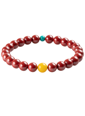 天然朱砂手串蜜蜡绿松石转运珠