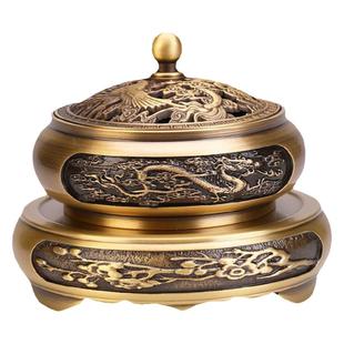 纯铜香炉家用室内盘香炉仿古香薰炉檀香炉沉香熏香炉茶道摆件大号