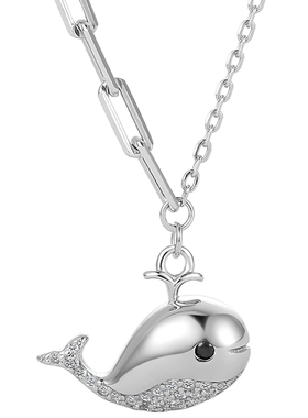 周六福s925银项链小鲸鱼