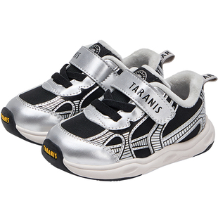 泰兰尼斯宝宝学步鞋冬季加绒保暖男宝学走路机能鞋女宝防滑运动鞋