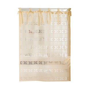 法式蕾丝门帘半透窗帘半帘免打孔客厅卫生间门洞吊带民宿别墅装饰