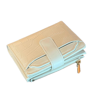 韩系石头纹短款钱包女2025新款多功能卡包高颜值折叠多卡位零钱夹