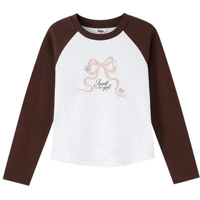 安奈儿童装女童长袖T恤2025秋新款纯棉运动休闲速干透气打底衫