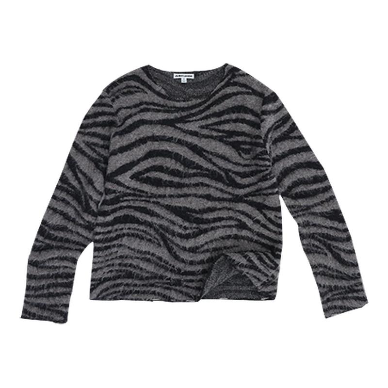 【ENG】JADED LONDON复古做旧斑马纹毛衣套头针织衫男女新品26春