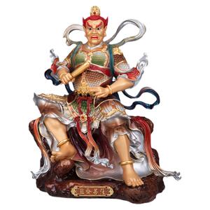 台湾铜彩绘监斋菩萨斋堂护法摆件