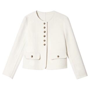 【美丽诺羊毛】诗篇专选初剪羊毛莱赛尔小香风毛呢外套秋