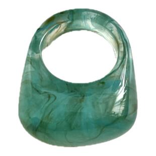 蓝纹奶酪 个性简约百搭指环复古树脂蓝绿纹ins高级显白树脂戒指女