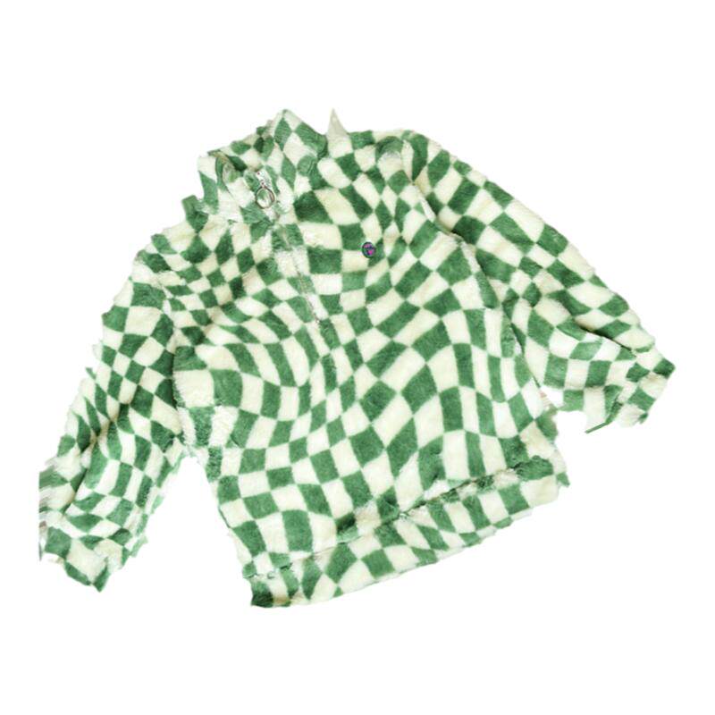 加厚宽松卫衣NOPMOB绿色棋盘格